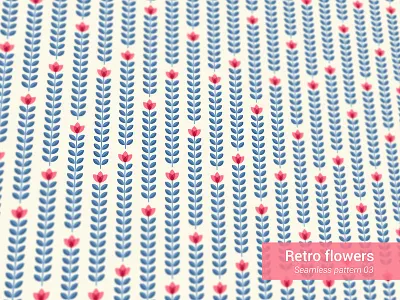Retro Flowers 03, seamless vector pattern design fabric floral flower pattern retro scandinavian seamless surface tulip vector