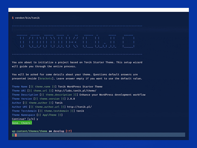 CLI for WordPress Starter Theme cli console starter theme terminal theme wordpress