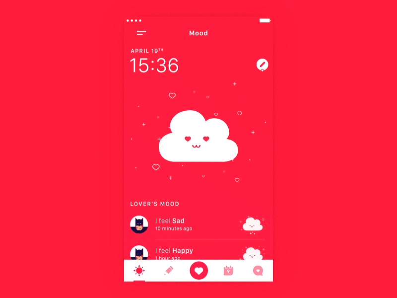 Crush app art direction design graphic design interaction interface love mobile motion ui ux