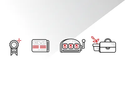 Icons Pack 3/3 briefcase casino icons illustrator medal moving news prize slot vector
