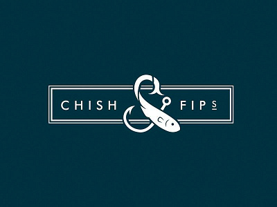 Chish & Fips branding brand branding chips design fish hook icon logo manchester sea