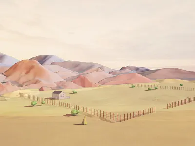 Landscape#4 3d c4d character cinema4d digital farm illustration landscape photoshot