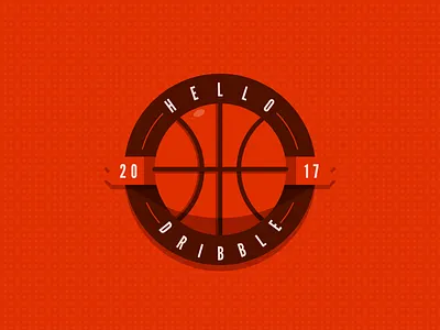 Hello Dribble basket ball debut design dribble first shot illustration red south africa vector
