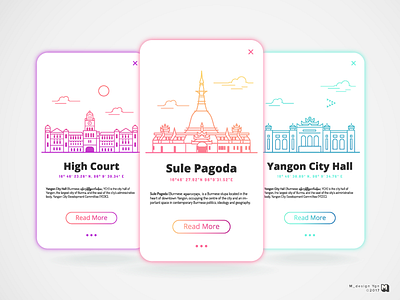 Yangon Heritage Buildings app building illustration myanmar slide uiux yangon