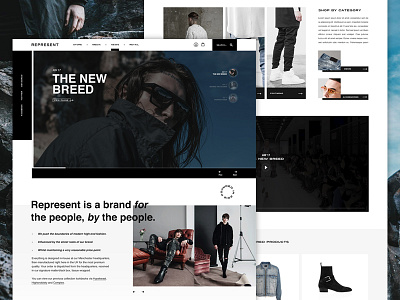 Represent | Homepage Concept black clothing fashion high end homepage landing minimal slider ui ux website white