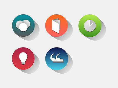 Icon set book color gradient icons idea management read shadow sketch space time vector