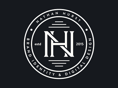 Nathan Hurst Monogram badge brand brand identity branding circle lines logo logo design monogram nh nhd wip