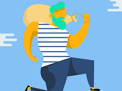 Escape affinity beard character colors illustration minimal sailor vector