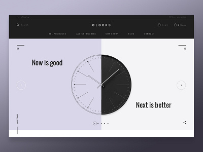 Clocks Online Store clock homepage pagination scroll shop slider store watch webdesign