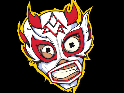 Phoenix star sticker illustration lucha mask prowrestling wrestling