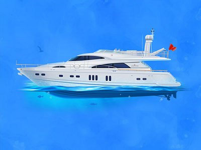 Yacht Fair Line 74 blue fair line 74 icon illustration ocean relax rest sea trip water yacht