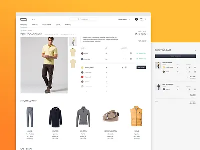 product page cart color picker ecommerce shop ux