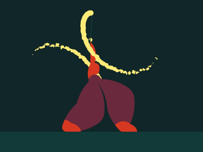 Poi - Flower 4 leaves character cycle fire flower loop motion poi rigging spinning