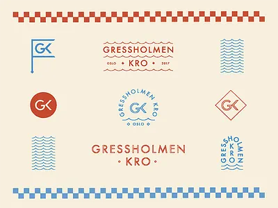 Gressholmen Kro Brand color marks norway oslo print restaurant seal stamp type typogaphy