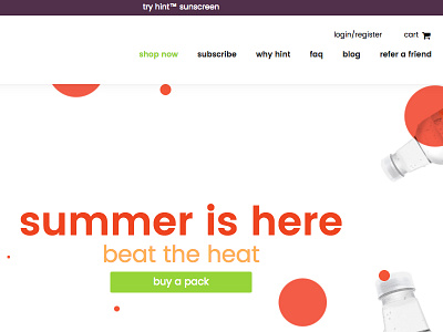 Hint Water Redesign colorful design landingpage product redesign ui water web