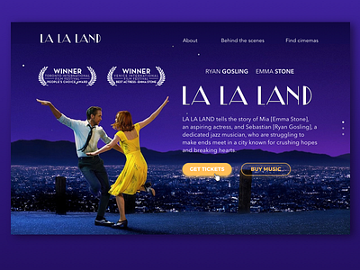 Daily UI Challenge #003 003 daily ui dailyui lalaland landingpage website