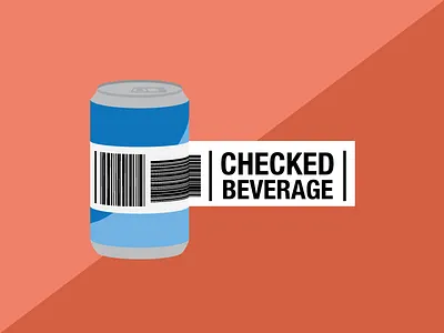 Travel Lite beer check in flying illustration