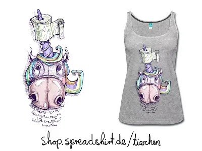 Einhorn mit Klopapier derholle einhorn fun klopapier spreadshirt tshirt unicorn