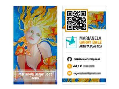 Tarjetas Personales Arte business card plastic artist qr