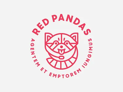 Zendesk Red Pandas Team Logo badge branding heisler identity logo minimal modern monoline panda red team zendesk