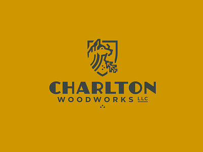 Charlton Shield Vertical brand design dog husky identity lines logo minimal thick type vector woodworking