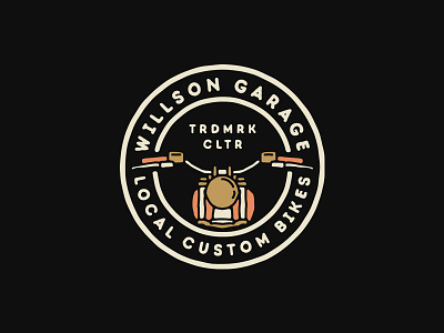 Willson badge design badges branding custom bikes garage logo motorcycle old vector vintage yogyakarta