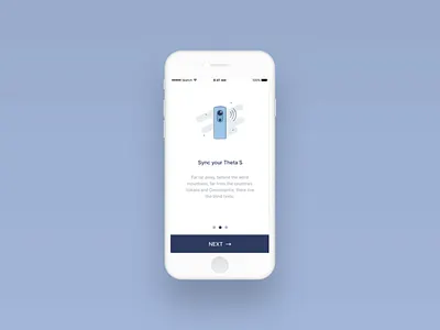 Theta S 360 app ios mobile onboarding