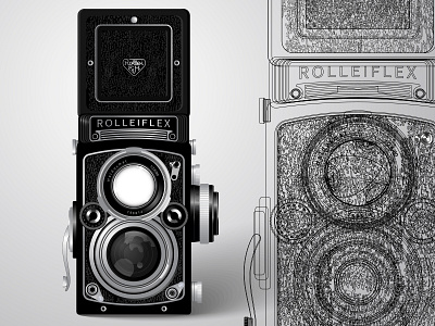 Rolleiflex camera adobe illustrator artwork germanmade illustration inspiration photography realistic rolleiflex vector vector art vintage vintagecamera