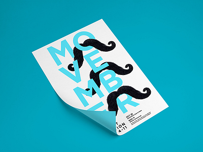 Movember Staches beard blue donate donation facial hair movember november poster type typography