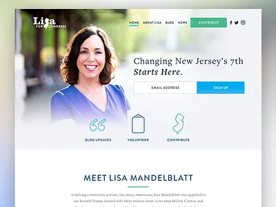 Lisa Mandelblatt for Congress interactive design new jersey political politics ui web design