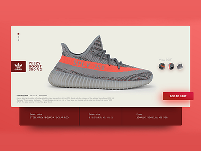 Old Designs adidas boost close design easy shadows shoes simple store web yeezy ui ux ux design ui design