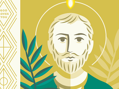 St. Jude catholic christian portrait simple vector art