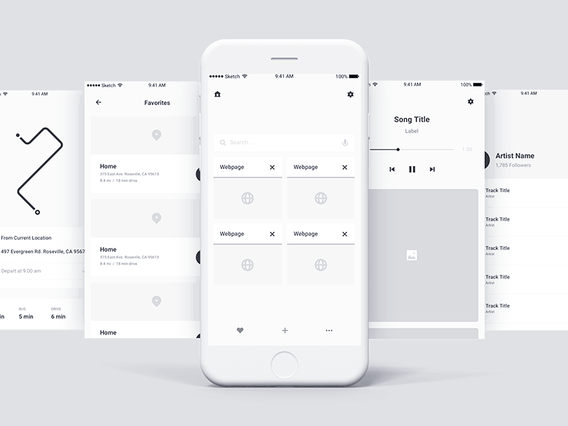 Wireframe Kit v3 app clean design ios kit minimal ui ux wireframe