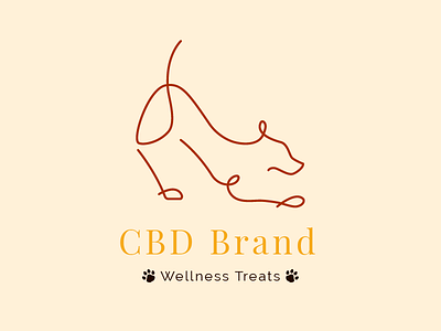 CBD Pet Treats Logo cbd dog icon illustration line art logo logo design vector