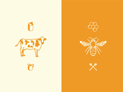 Sweet Cream Honeycomb baking bee cow honey honeycomb illustration milk sweet