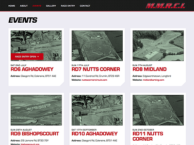 MMRCI / Events eurostile racing typography ui ux web website