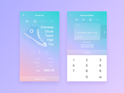 Daily UI :: 002 - Credit Card Check Out check out color credit card daily ui dribbble gradient shoes shop ui ux