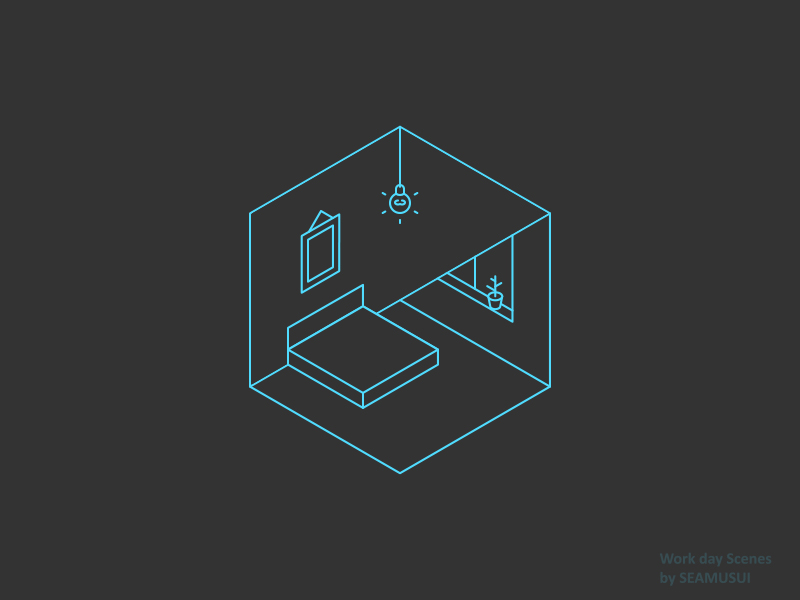 "Work day" Scenes Motion contradictory space hexagon motiongraphic scenes