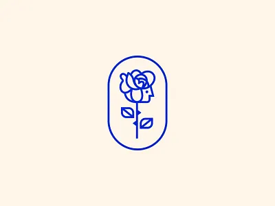 Rose badge crest face flower head illustration leaf logo plant rose symbol