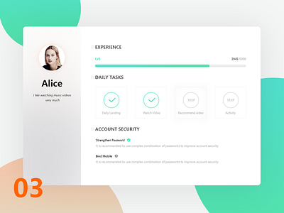 Personal Center personal photoshop sketch ui