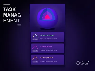 Task Management app clean design electricity ios layout screen simple smart