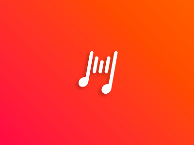 Music + M brand design flat graphic letter logo logodesign minimal music note red spotify