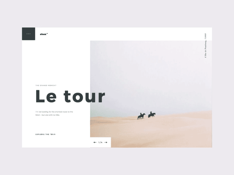 Le tour slider colour design fun portrait typography ui ux website