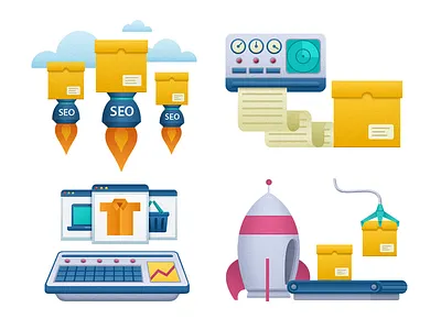 Salesome illustration e store icondesign illustration mobile shop ui ux web