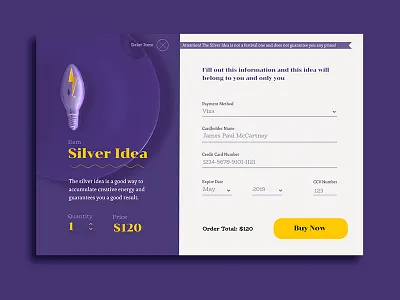 Daily UI #002: Credit Card Checkout checkout dailyui purple.