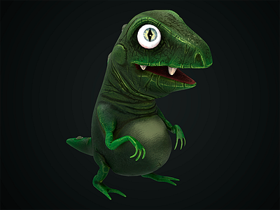 RAWR 3d character dinosaur lowpoly stylized