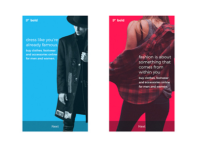 Fashion app blue bold cool design fashion iphone red ui ux