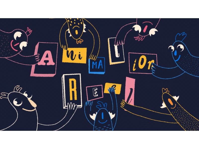 Animation Reel - Intro 2d animated character animated gif character flat fonts gif illustration intro looping gif motion vector