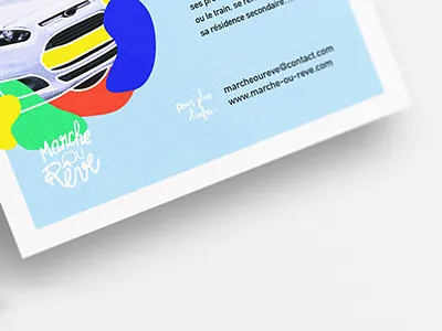 Marche ou Rêve abstract association blue brand colors flyer pattern yellow