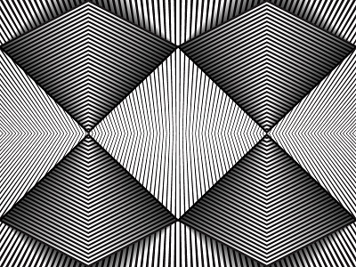 Day90- 'Mirrored' 100days black and white blend tool illusion lines opart optical shapes vector